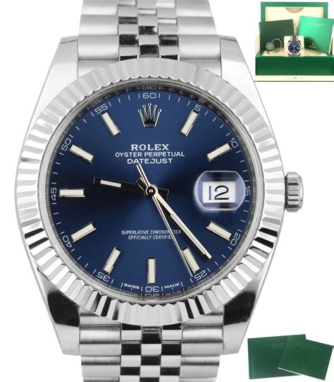 blue face rolex date just.